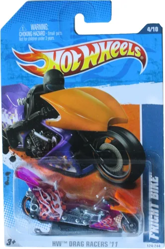 Hot Wheels Fright Bike - Motocicleta fundida a presión a escala 1:64, color morado claro