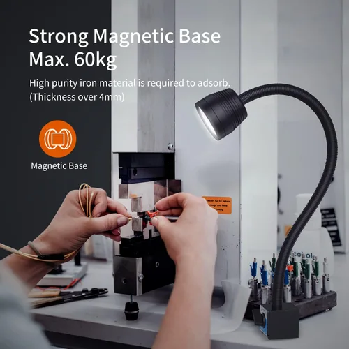 Miniatura 5 de Luz magnética, luces magnéticas de torno de 14 W, IP66 impermeable, luces de máquina LED de 1400 lúmenes para torno de iluminación, fresadora