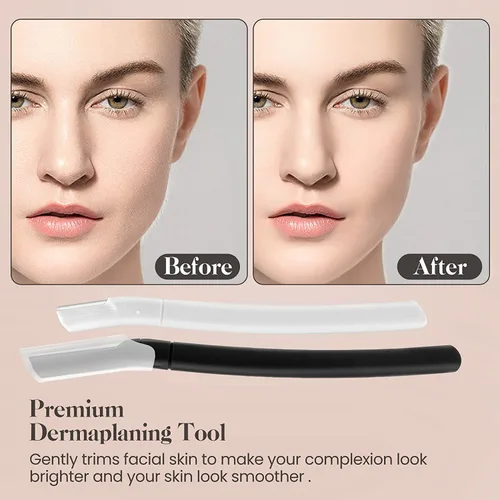 Miniatura 2 de Maquinilla de afeitar para cejas, rasuradora facial Dermaplane para mujeres, afeitadora de cejas (8 unidades), eliminación de pelusa de melocotón