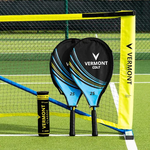 Miniatura 13 de Vermont ProCourt - Juego de mini red de tenis y raqueta Juego de tenis portátil Pelotas de tenis incluidas