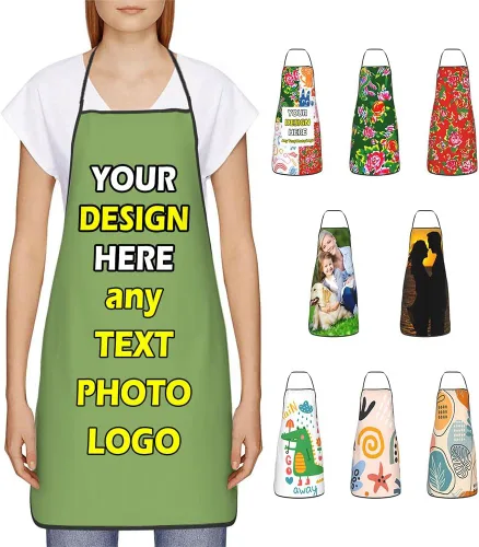Miniatura 38 de Delantales impermeables personalizados para diseñar tu propia foto logotipo texto para cocinar hornear 28.3 x 20.4 pulgadas
