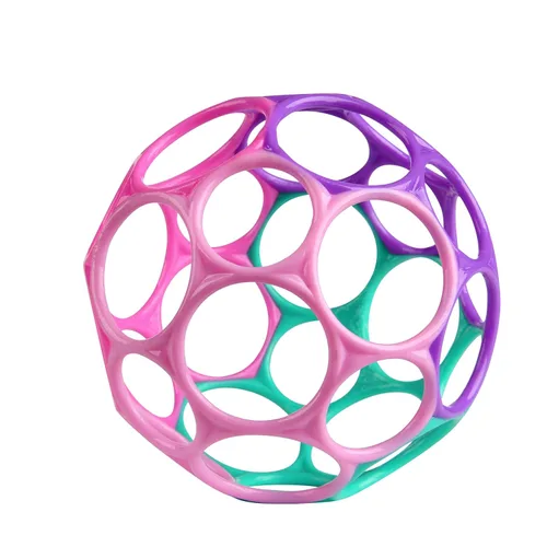 Miniatura 20 de Bright Starts Oball Sonajero de fácil agarre sin BPA para bebé en azul, edad recién nacido y más, 10 cm