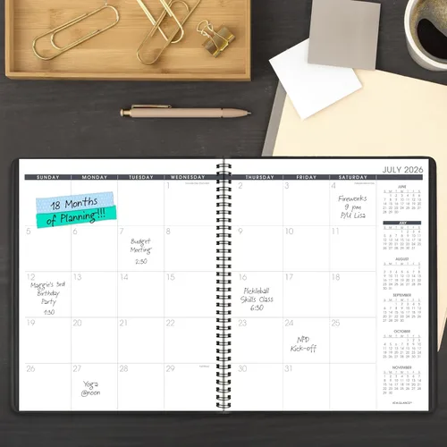 Miniatura 2 de AT-A-GLANCE Planificador 2026-2027 - Calendario académico mensual de 18 meses de julio a diciembre, 9 x 11 pulgadas, negro (7007405)