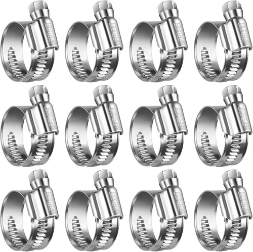 Miniatura 16 de Abrazaderas de manguera de engranaje helicoidal antideslizantes #4, abrazaderas de tornillo de acero inoxidable ajustables de 5/16 a 1/2 pulgadas