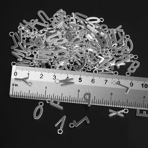 Miniatura 2 de SANNIX 156 piezas/6 juegos alfabeto ABC letras Charms Capital A-Z Charms DIY pulsera collar colgantes con 200 piezas abiertos Jump anillos