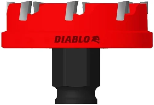Diablo DHS2500CF Cortador de agujeros de dientes de carburo de acero Demon™ de 2-1/2" | 50X Longer Life, Depth Stop Collar, Tool-Free Plug Ejection