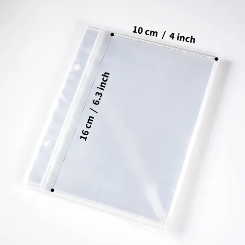 Miniatura 2 de Ancicraft Fundas para álbumes de fotos de 4 x 6 pulgadas, 50 tarjetas postales, paquete de 2 con agujero (páginas de repuesto para 4 x 6 pulgadas)