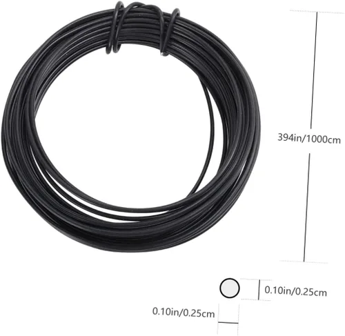 Miniatura 2 de Yardwe 32.8 ft de vid negro lazos de alambre de hierro flexible rollo de alambre de metal flexible para escalada marco de escalada al aire libre