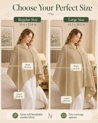 Miniatura 3 de TADO MUSLIN Paquete de 2 fundas de muselina para lactancia materna, 100% algodón orgánico, para mamá, delantal de lactancia de privacidad, suave