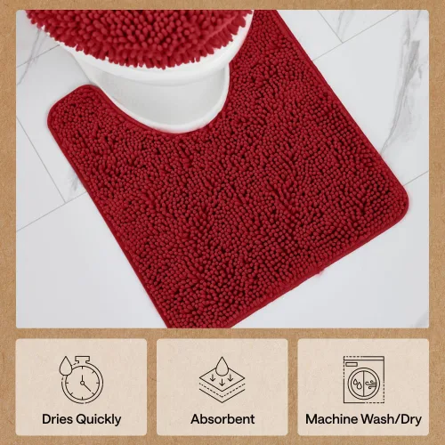 Miniatura 435 de Gorilla Grip - Tapete de baño de felpilla gruesa, suave y absorbente, secado rápido, de microfibra, con reverso de caucho, para piso de ducha, Nube
