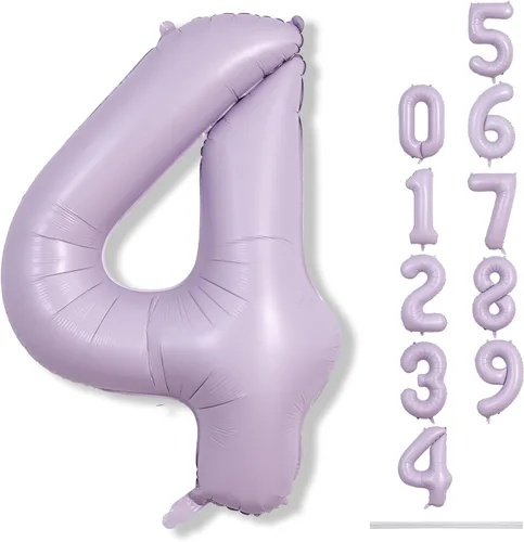 Miniatura 46 de Globos morado pastel de número 12, 40 pulgadas, globos gigantes de aluminio, de mylar, número 1 y 2, para niñas de 12 años, globos lilas