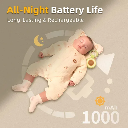 Miniatura 5 de alilo Chupete de bolsillo Máquina de sonido portátil para bebés y niños Luz nocturna 30 sonidos relajantes Viaje Ruido blanco