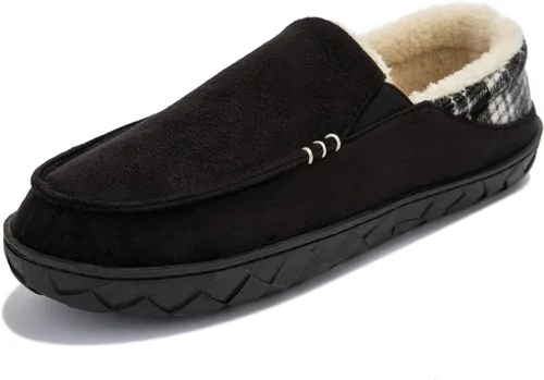 NewDenBer Pantuflas tipo mocasín para hombre, de espuma viscoelástica, de gamuza suave, forradas de felpa, para interiores y exteriores, zapatos de