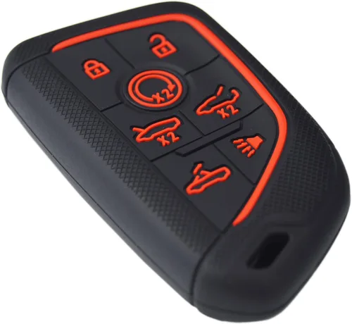 Miniatura 8 de Funda protectora de goma de silicona para llavero inteligente con control remoto para 7 botones, Chevrolet Corvette C8 2020 2021 2022 2023 Negro
