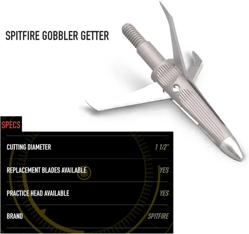 Miniatura 6 de New Archery Products NAP Spitfire 85 - Cuchillas de práctica de 3 cuchillas
