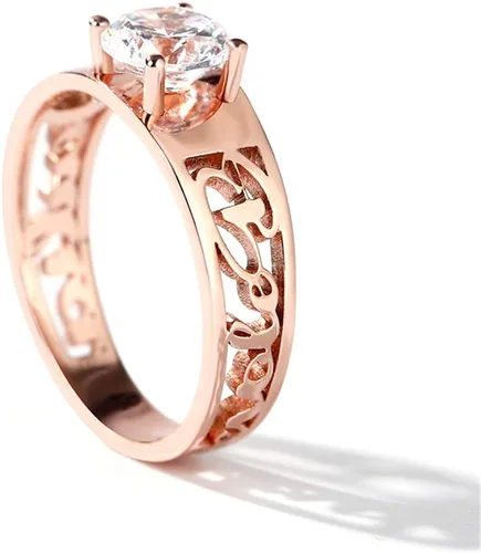 Miniatura 2 de RMREWY Anillo de plata de ley 925 con diseño de moissanita de 1 unidad, centro de 0.252in, anillos de compromiso para mujer