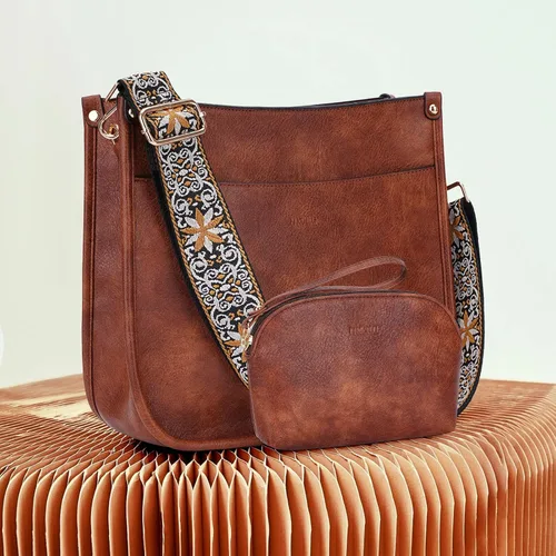 Miniatura 7 de HKCLUF Bolso cruzado para mujer, 2 piezas, de cuero, con 2 correas ajustables de leopardo, bolsa cruzada