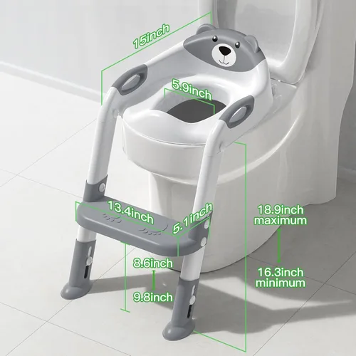 Miniatura 4 de SKYROKU - Asiento de inodoro mejorado para niños y niñas, para entrenamiento de baño, almohadilla antideslizante para protección contra