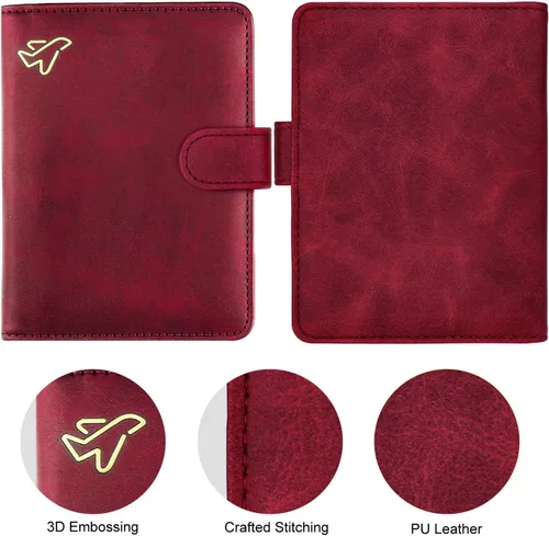 Miniatura 2 de WALNEW Funda para pasaporte de viaje, pasaporte, tarjetero, cartera