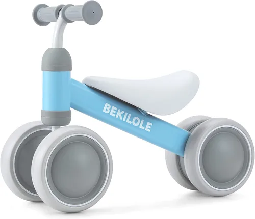 Miniatura 13 de BEKILOLE Bicicleta de equilibrio para bebés para niñas de 1 año, bicicleta de equilibrio para niños de 12 a 24 meses, 4 ruedas silenciosas, juguetes