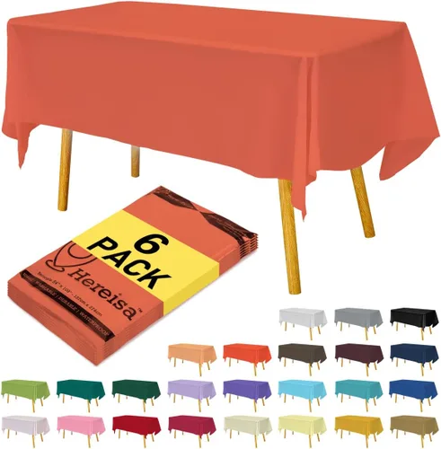 Miniatura 24 de Paquete de 3 manteles de plástico desechables de 54 x 108 pulgadas, manteles de color blanco hueso, manteles de fiesta nupcial para fiestas