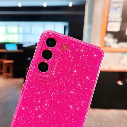 Miniatura 4 de MINSCOSE Compatible con Samsung Galaxy S22 5G Case, Bonito Color Neón Brillante, Purpurina Brillante Delgada Slim A Prueba de Golpes Silicona Rosa