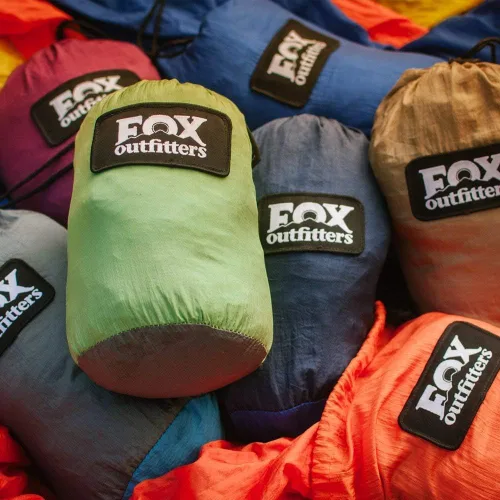 Miniatura 6 de Fox Outfitters Neolite - Hamaca doble para campamento, ligera, portátil, de nailon, para mochileros, viajes, playa, patio, correas de hamaca y Gris