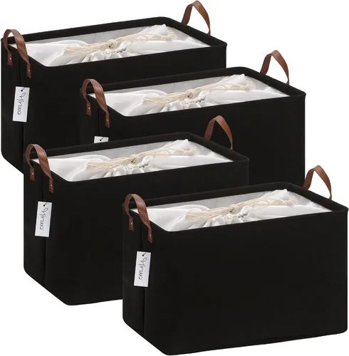 Miniatura 8 de Hinwo 31L Bolsas de almacenamiento grandes, organizadores de armario y almacenamiento, cestas de estante, cestas de almacenamiento plegables