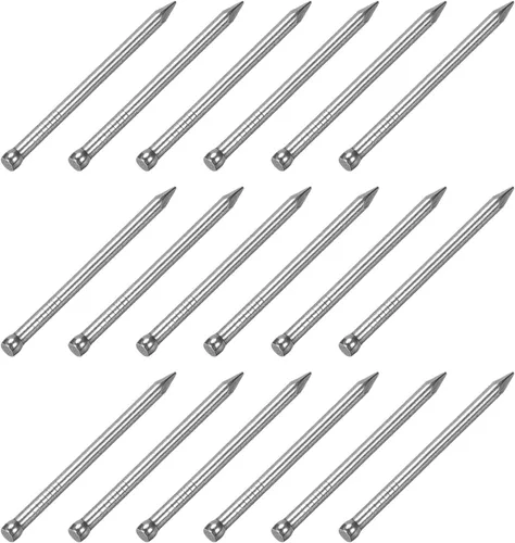 METALLIXITY Clavos de acabado (0.079 x 1.378 in), 100 piezas, clavos de acero al carbono, para zócalo de carpintería