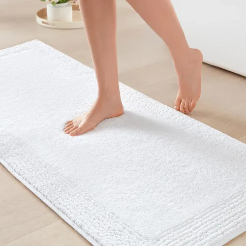 Madison Park Splendor - Alfombra de baño reversible 100% algodón con mechones, 3000 GSM, calidad hotelera, lujosa, felpa de pelo medio, alfombrilla