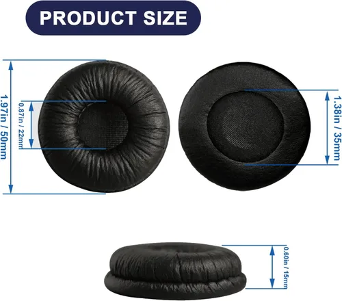 Miniatura 3 de Almohadillas de repuesto para auriculares Plantronics compatibles con Plantronics HW251N HW261N HW510 HW520 Blackwire C320 3210 3220 3320 Jabra Biz