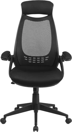 Miniatura 5 de Flash Furniture Ivan - Silla de oficina giratoria ejecutiva de malla negra con brazos abatibles