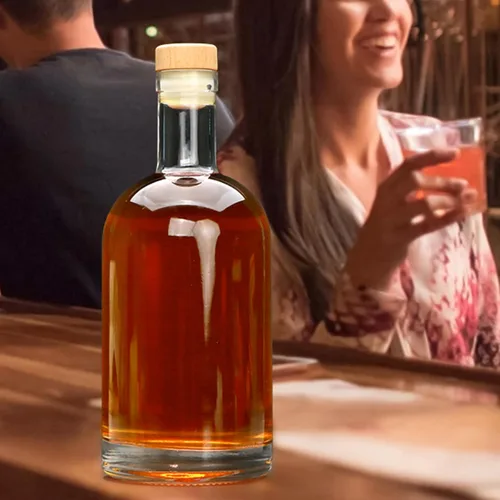 Miniatura 9 de Botella de vidrio de 25 onzas con corcho en T, botellas de licor, botella de vino de fondo pesado para vodka, jugo, leche, whisky, agua, regalo