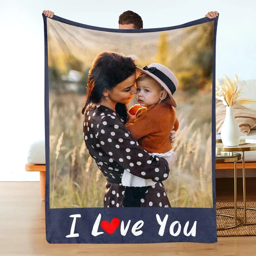 Miniatura 31 de Manta personalizada con foto/texto, manta con imagen personalizada, regalos de amor, regalos personalizados para parejas para novio, novia, esposa