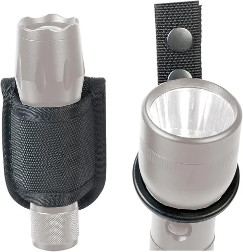 Miniatura 7 de Soporte compacto para linterna (parte superior abierta) + soporte de correa de anillo de linterna para sostener Mag Lite y otras linternas