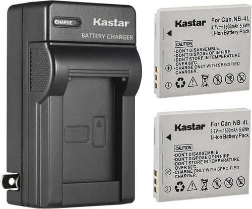 Miniatura 5 de Kastar Reemplazo del cargador de batería de pared de CA para Canon NB-4L NB4L, NB-4LH NB4LH Batería, Canon CB-2LV Cargador, Canon Digital IXUS 100