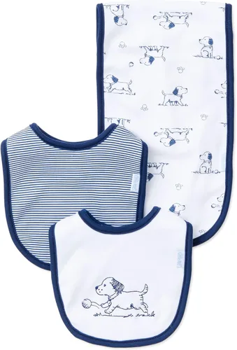Miniatura 17 de Little Me Clothes for Baby Boys’ and Girls’ 2 Bibs and 1 Burp Cloth Set, Soft Cotton Feeding Essentials with Velcro Closures