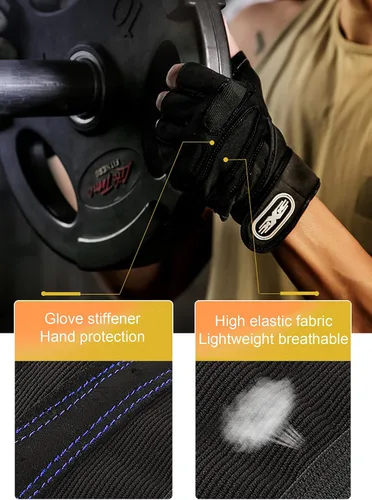 Miniatura 4 de SUJAYU Guantes de entrenamiento, guantes de gimnasio para hombres, muñequeras para levantamiento de muñecas, guantes para entrenamiento, guantes