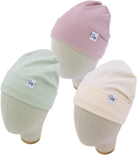 Miniatura 130 de Gorro de punto para recién nacido, para niños y niñas, con forro de satén sedoso, gorro para niños pequeños