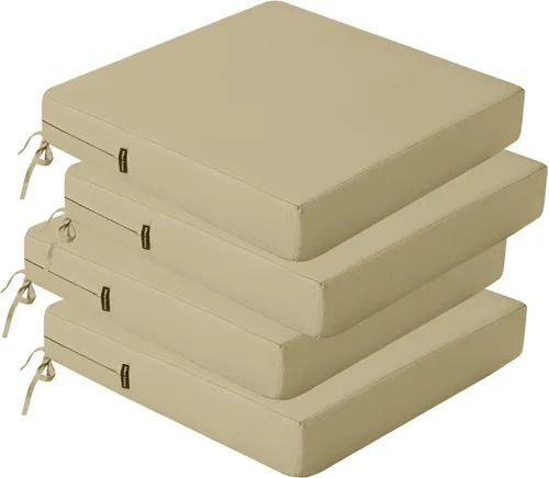 Miniatura 24 de idee-home Juego de 2 cojines para sillas de exterior, cojines de asiento impermeables para muebles de patio, almohadilla de repuesto para silla