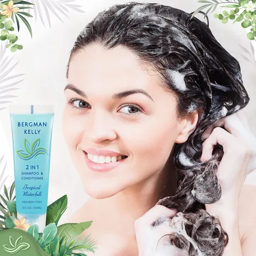 Miniatura 4 de Bergman Kelly - Champú y acondicionador 2 en 1 tamaño viaje - 0.5 fl oz, 200 PK, cascada tropical - Deleite a sus invitados con amenidades de champú