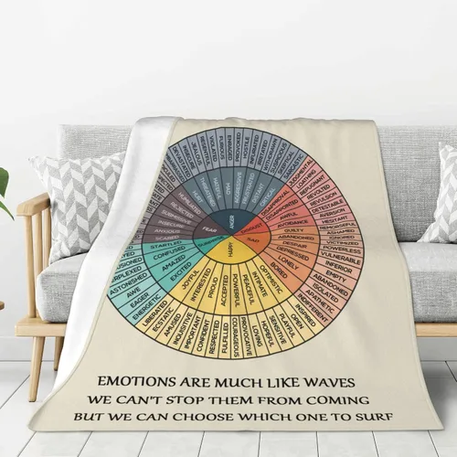 Emotions Feelings - Manta con tabla de ruedas de 30 x 40 pulgadas, franela de forro polar para terapia de oficina, manta acogedora y esponjosa para