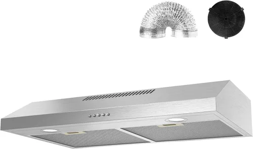 Alemania Campana Extractora para Debajo del Gabinete de 30 Pulgadas, Ventilador de Escape de Cocina de Acero Inoxidable 300 CFM, Campana Extractora