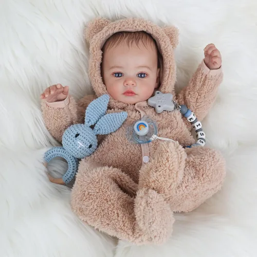 Miniatura 4 de KSBD Muñecas Reborn - Muñeca de bebé realista de 18 pulgadas, muñeca de niño de cuerpo completo estilo vida real con cuerpo de vinilo suave, puede