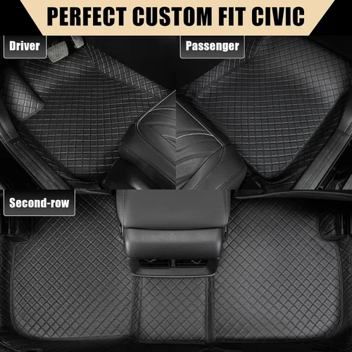 Miniatura 2 de EKR Alfombrillas personalizadas para Honda Civic Sedan 2016-2021, alfombrilla delantera y de segunda fila para automóvil Civic 2016 2017 2018 2019
