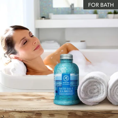 Miniatura 4 de Bath Salt Sea Breeze de 21.16 onzas con aceites esenciales naturales, naranja, ginseng y algas marinas, lo mejor para un buen sueño, relajante