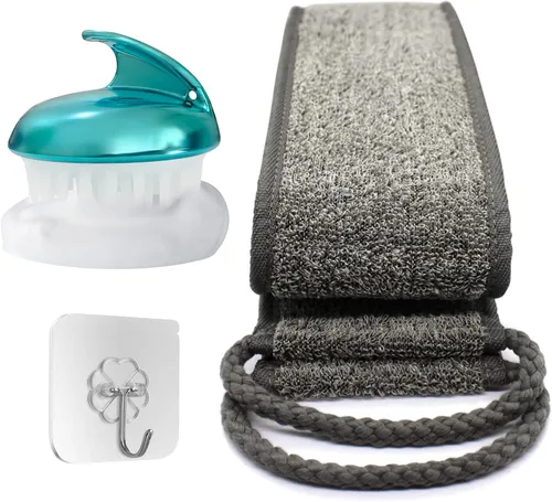 Miniatura 7 de Depurador de espalda de lufa, depurador de espalda exfoliante de 35.4 pulgadas para baño y ducha, para hombres y mujeres, limpiador Luffa