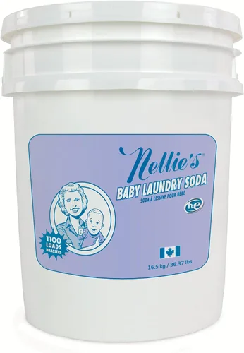 Nellie's Soda de lavandería para bebés – Detergente para ropa en polvo a granel para piel sensible de bebés – Sin fragancia, suave y eficaz – 500