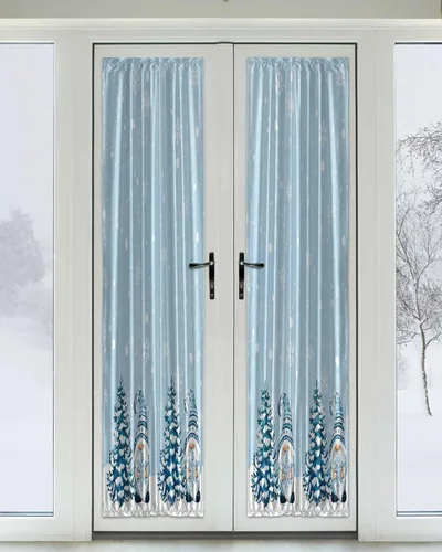 Miniatura 2 de Cortinas opacas de Navidad para puerta francesa, de vidrio, para puerta delantera, trasera, puerta de patio, aislamiento térmico, con bolsillo
