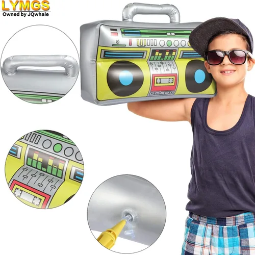 Miniatura 3 de Juguete inflable de 16 pulgadas para fiesta de radio Boombox, 16 pulgadas, grande, inflable, retro, 80s y 90, caja de bocina, decoración de globo